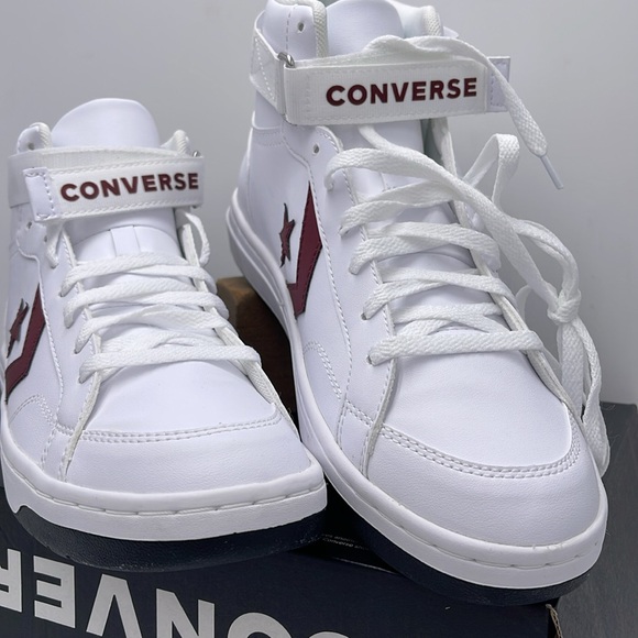 Converse Men’s PRO BLAZE V2 MID WHITE/CHERRY DAZE/WHITE A06627C Sneakers - Picture 6 of 16